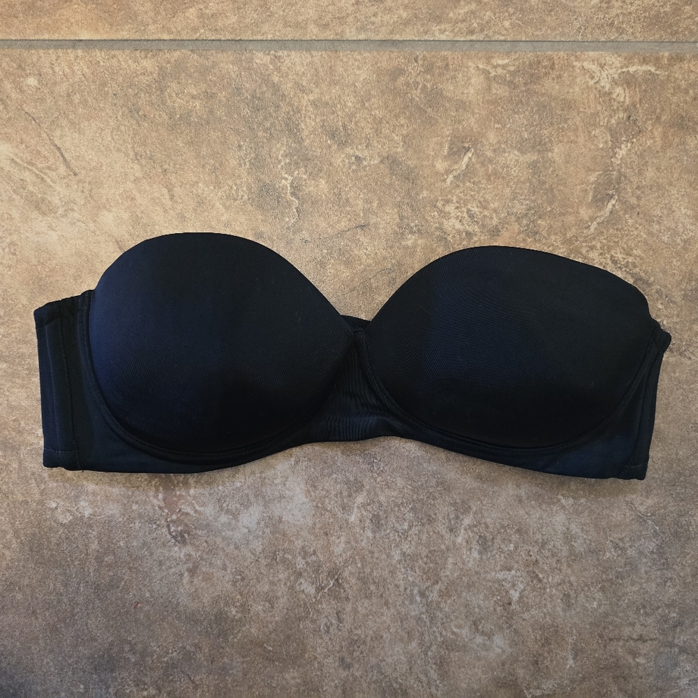 Black Basic Strapless Support Bra